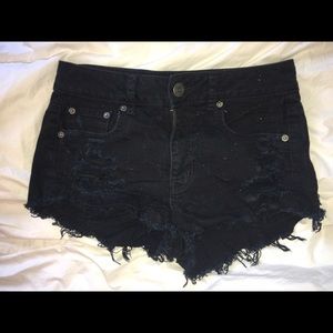 American Eagle black denim shorts
